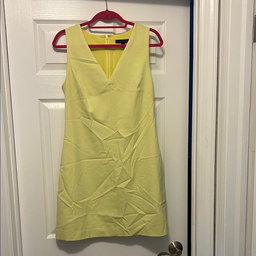 Banana Republic Yellow V-Neck Mini Dress